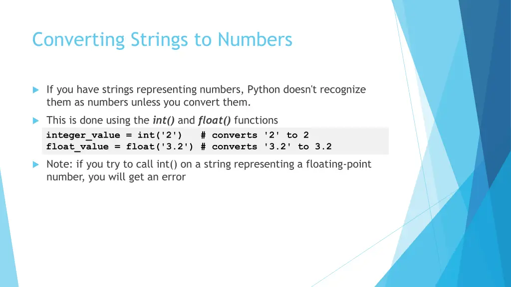 converting strings to numbers