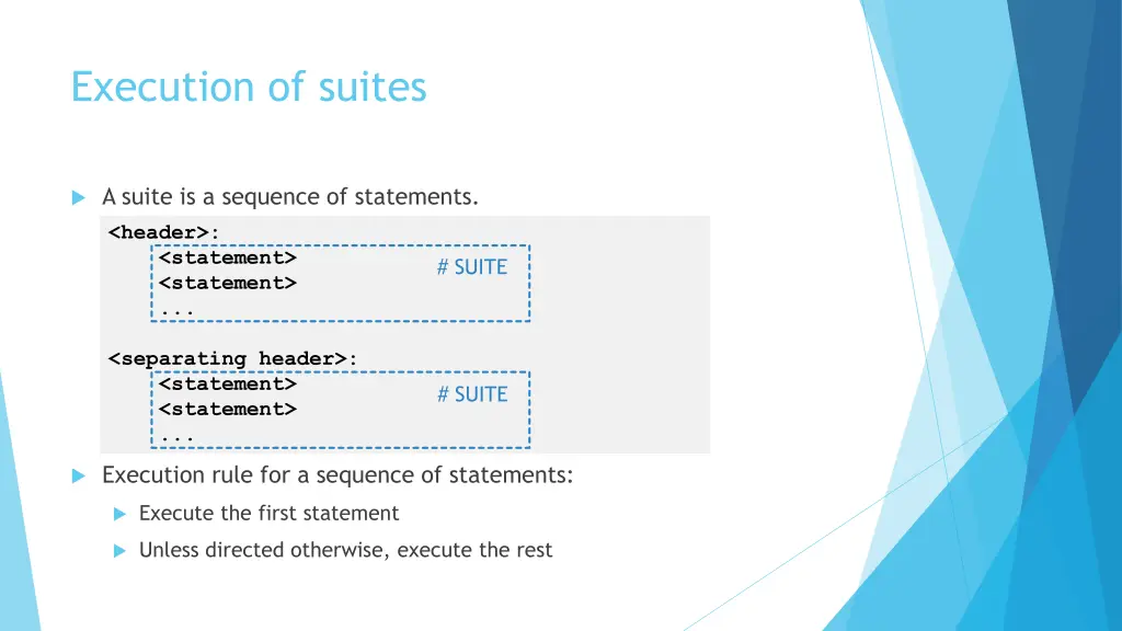 execution of suites