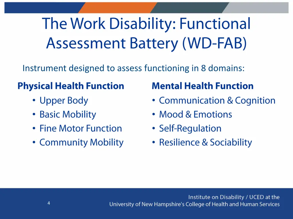 instrument designed to assess functioning