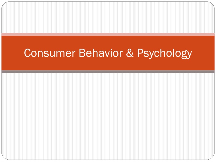 consumer behavior psychology