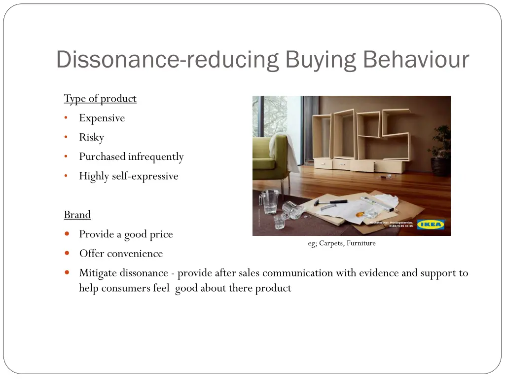 dissonance reducing buying behaviour