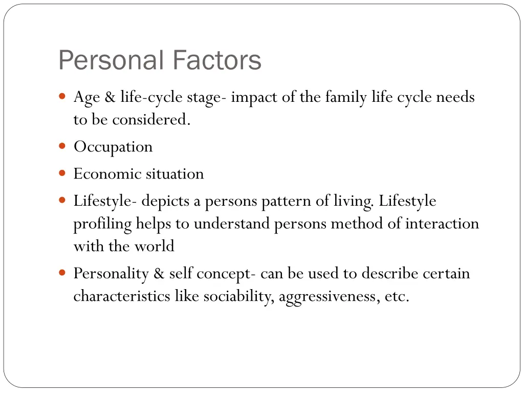 personal factors