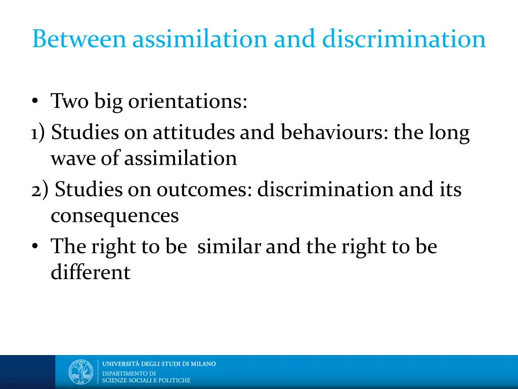 between assimilation and discrimination