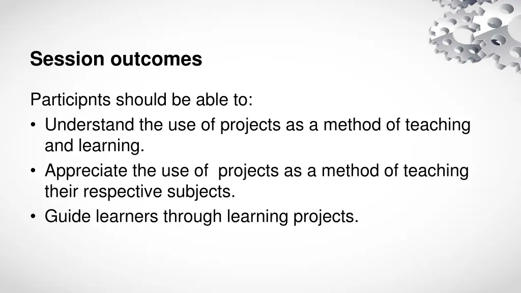 session outcomes