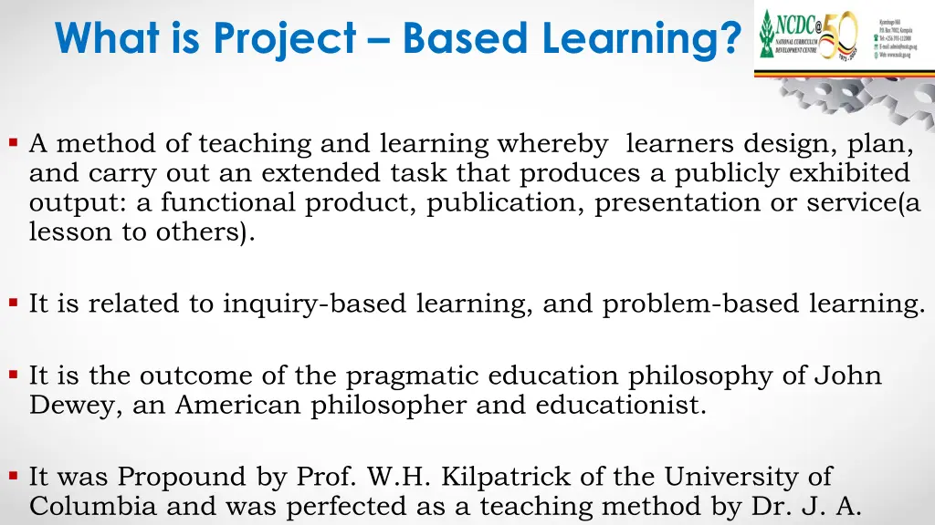 what is project based learning