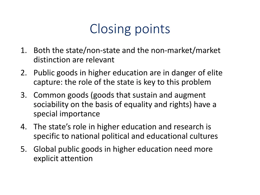 closing points