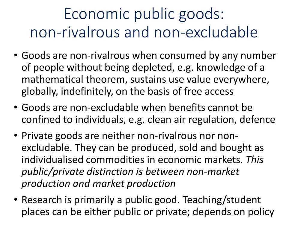 economic public goods non rivalrous