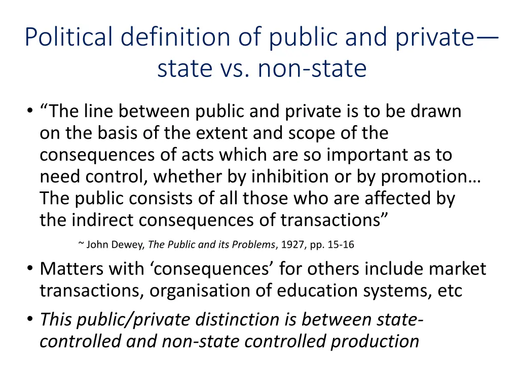 political definition of public and private state