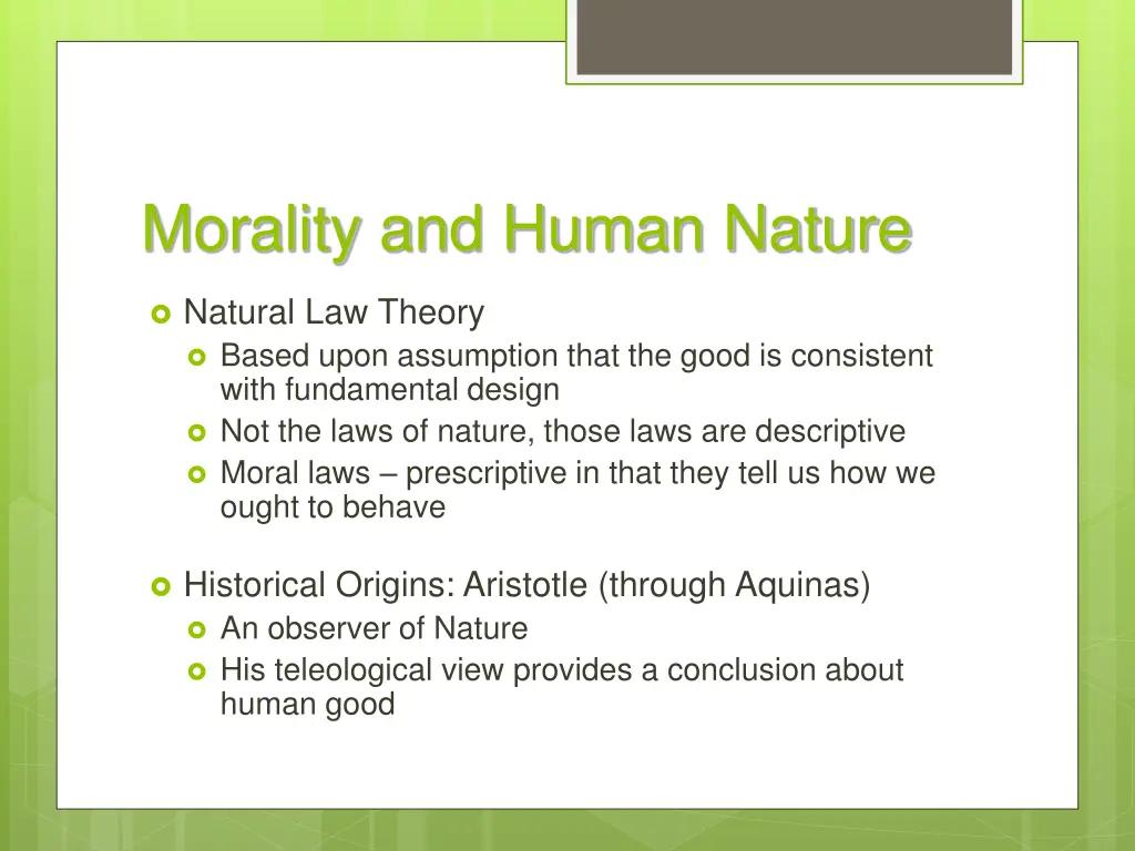 morality and human nature