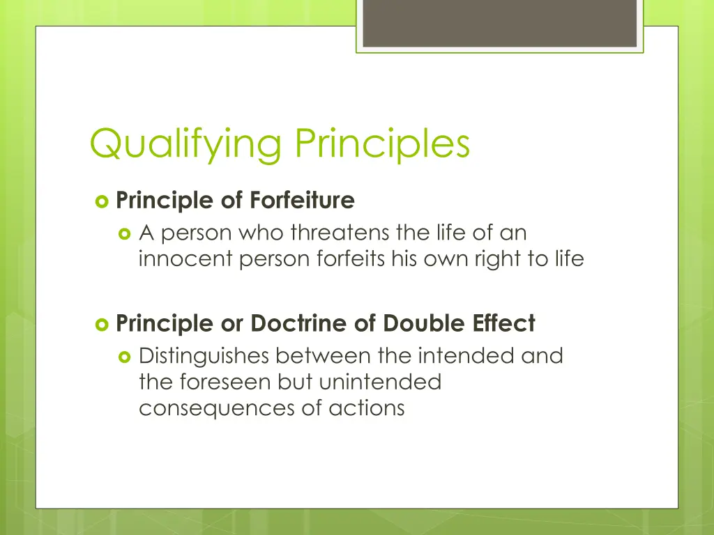 qualifying principles