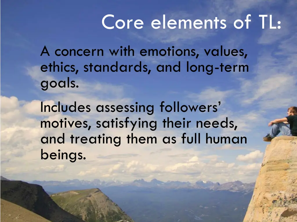 core elements of tl a concern with emotions