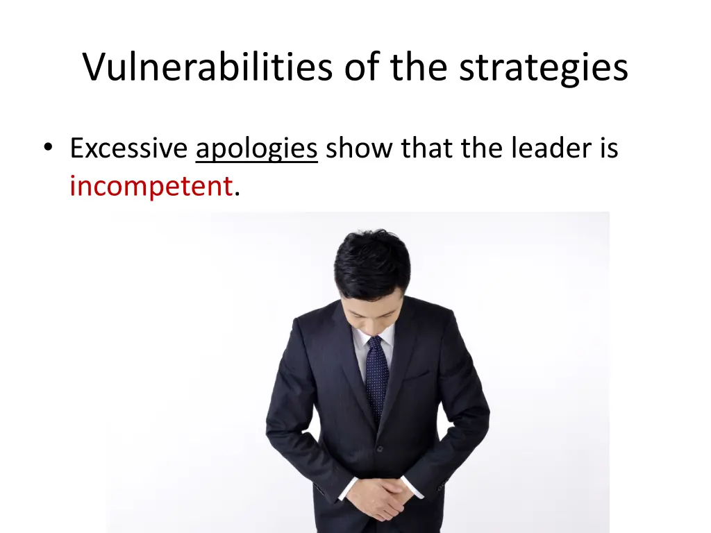 vulnerabilities of the strategies