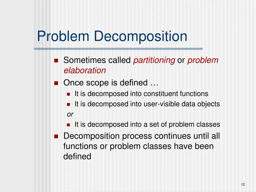 problem decomposition