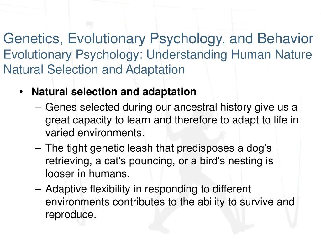 genetics evolutionary psychology and behavior 11