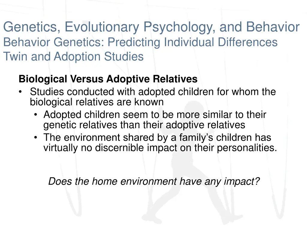 genetics evolutionary psychology and behavior 6