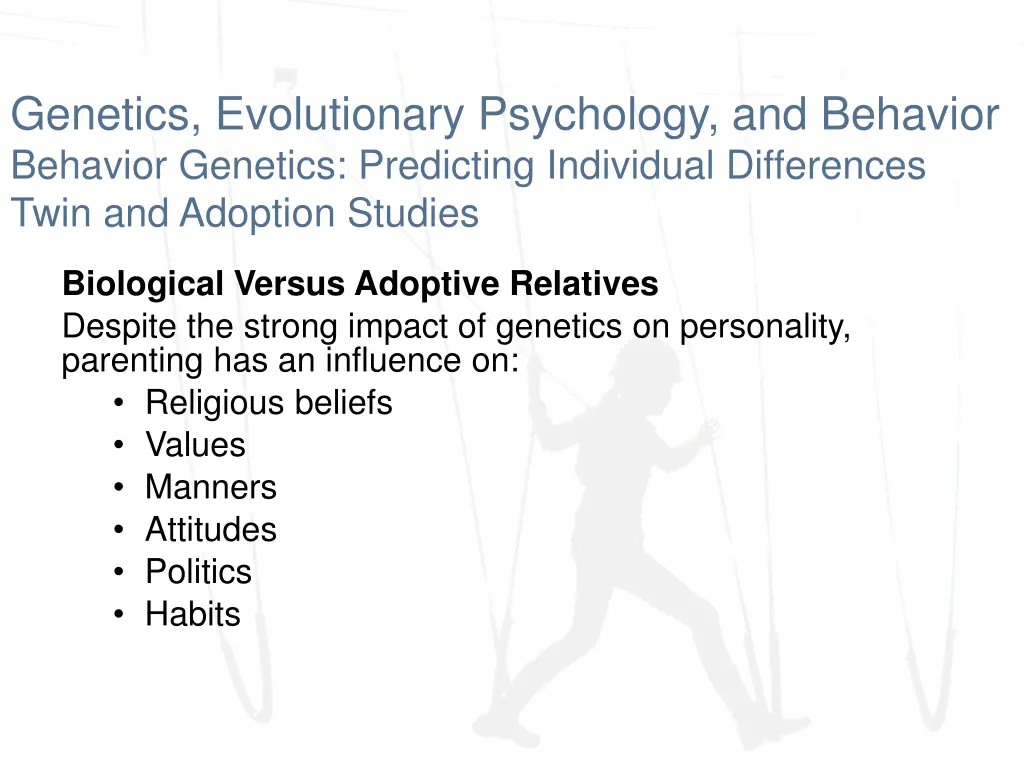 genetics evolutionary psychology and behavior 7