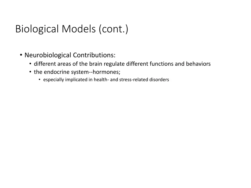 biological models cont