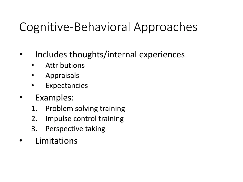 cognitive behavioral approaches