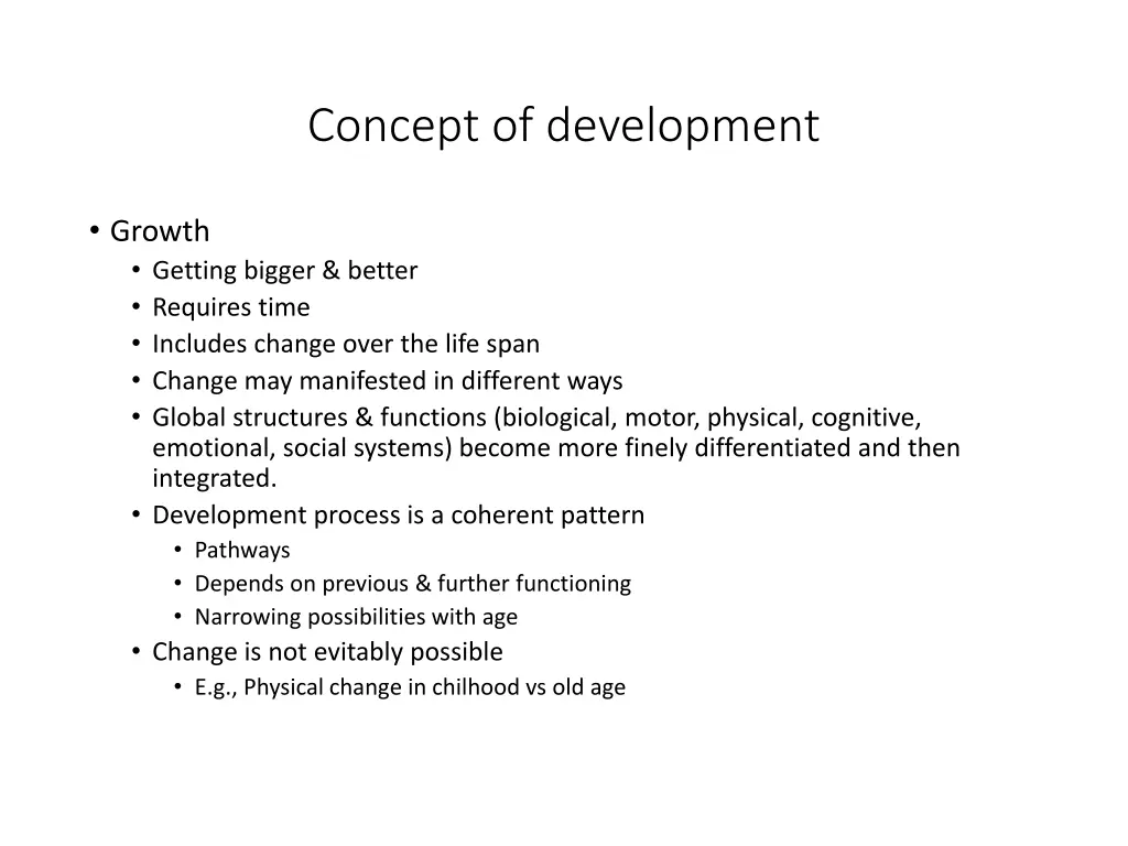 concept of development