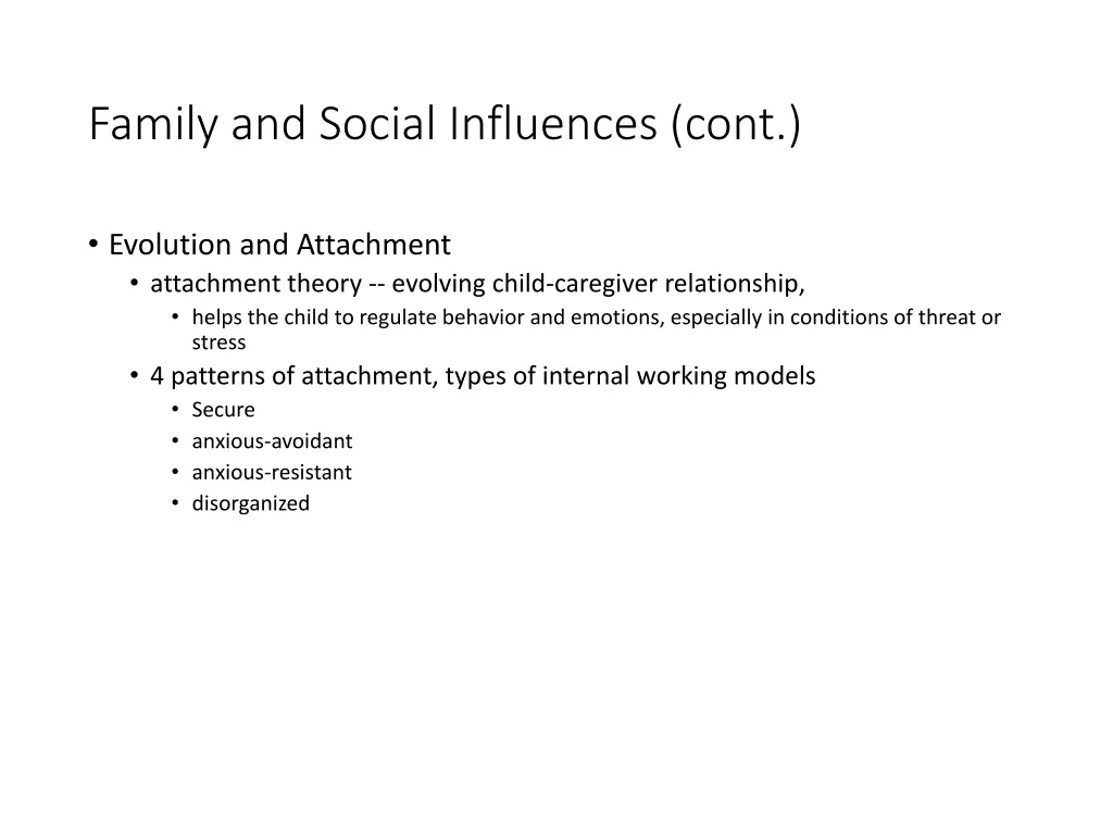 family and social influences cont