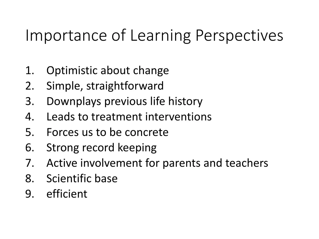 importance of learning perspectives