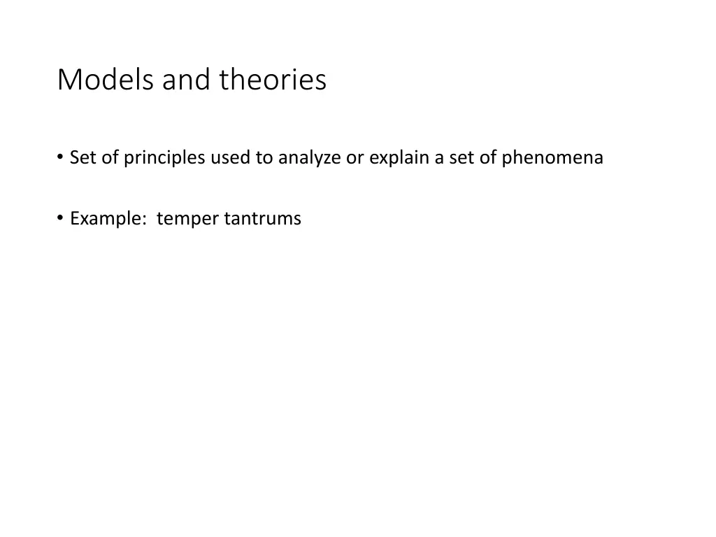 models and theories