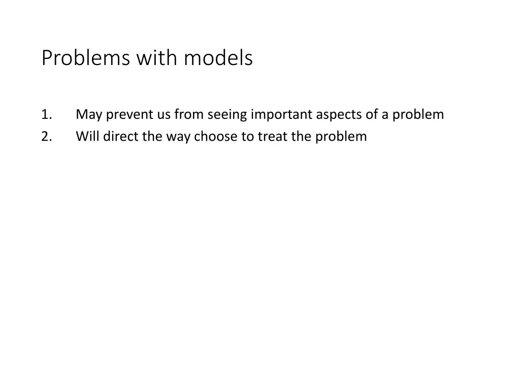 problems with models