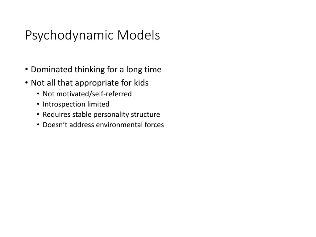 psychodynamic models