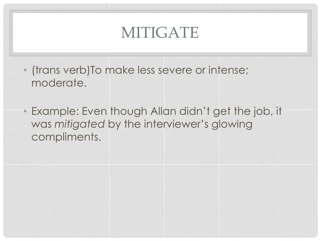 mitigate