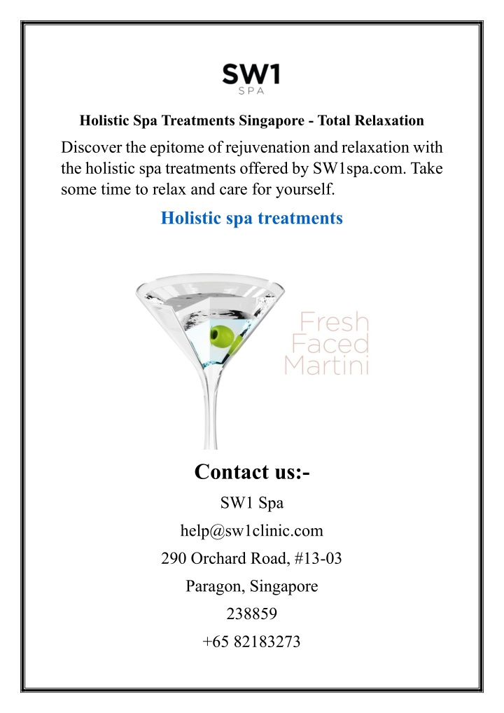 holistic spa treatments singapore total relaxation