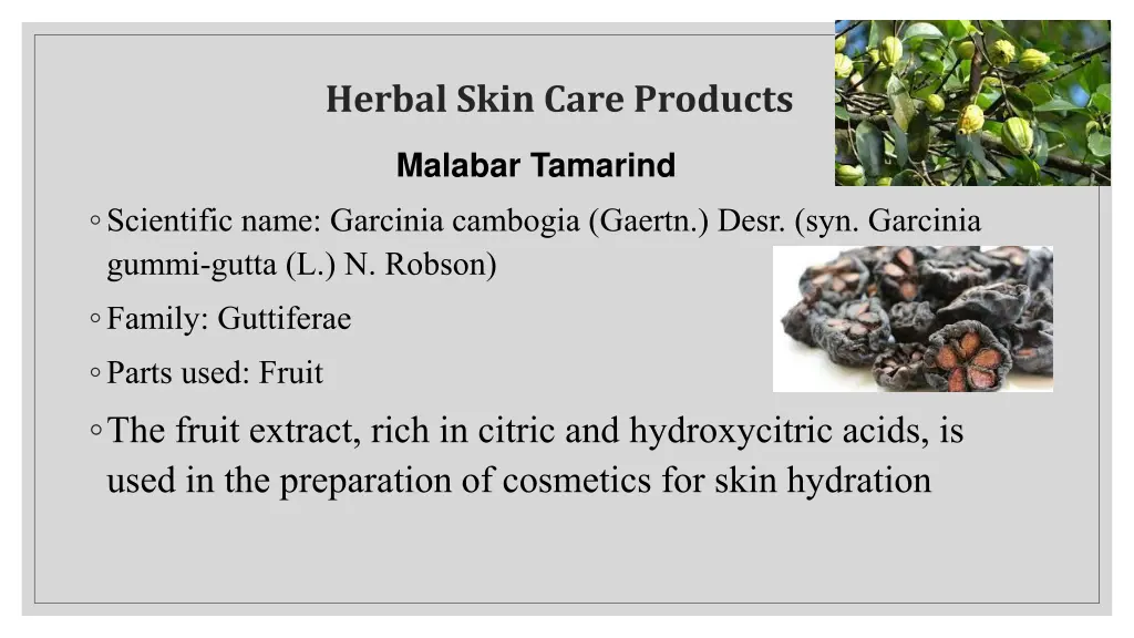 herbal skin care products