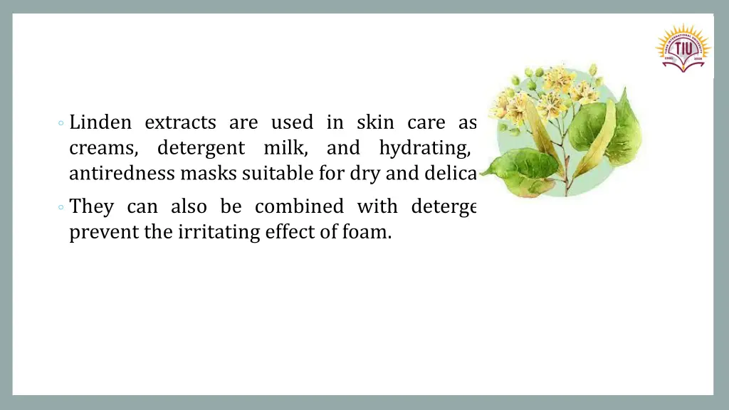 linden extracts are used in skin care