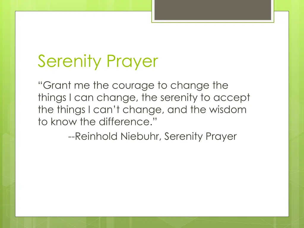 serenity prayer