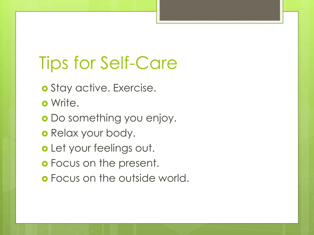 tips for self care