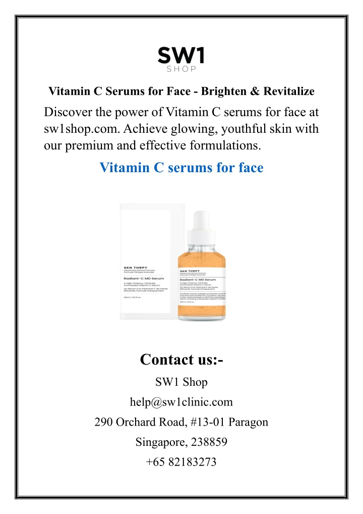 vitamin c serums for face brighten revitalize