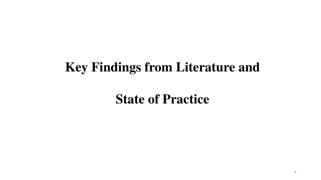 key findings from literature and