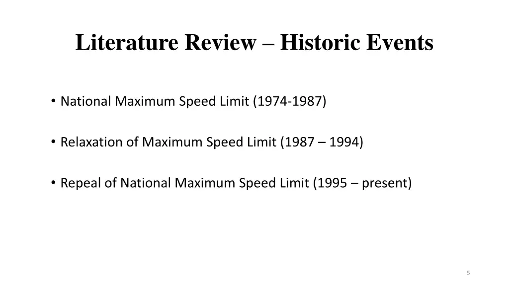 literature review historic events