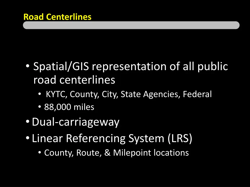 road centerlines