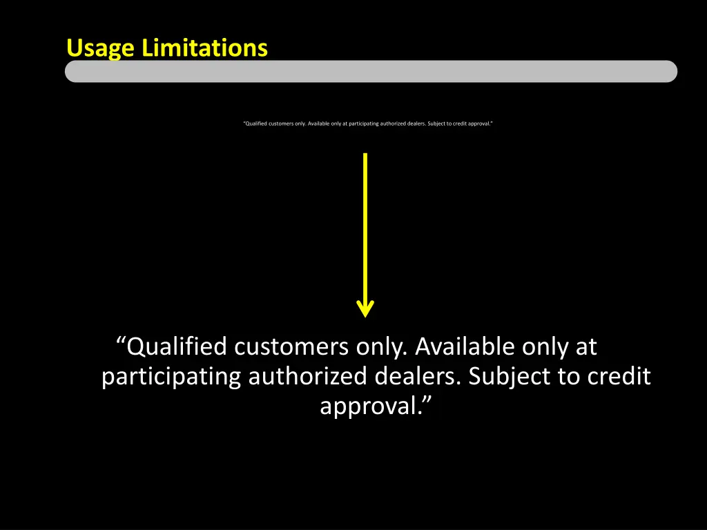 usage limitations