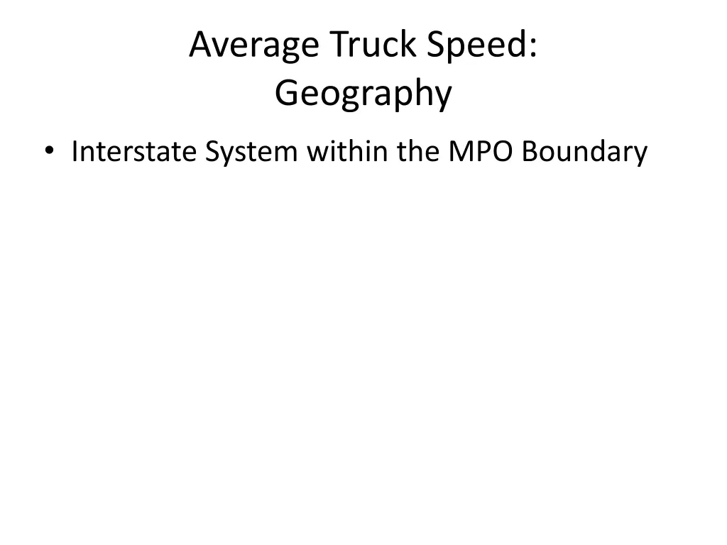 average truck speed geography