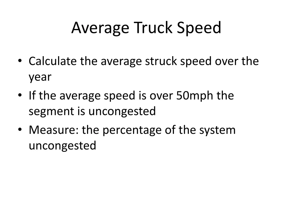 average truck speed