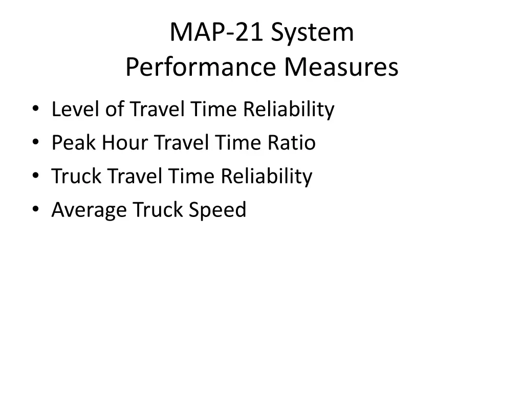 map 21 system performance measures