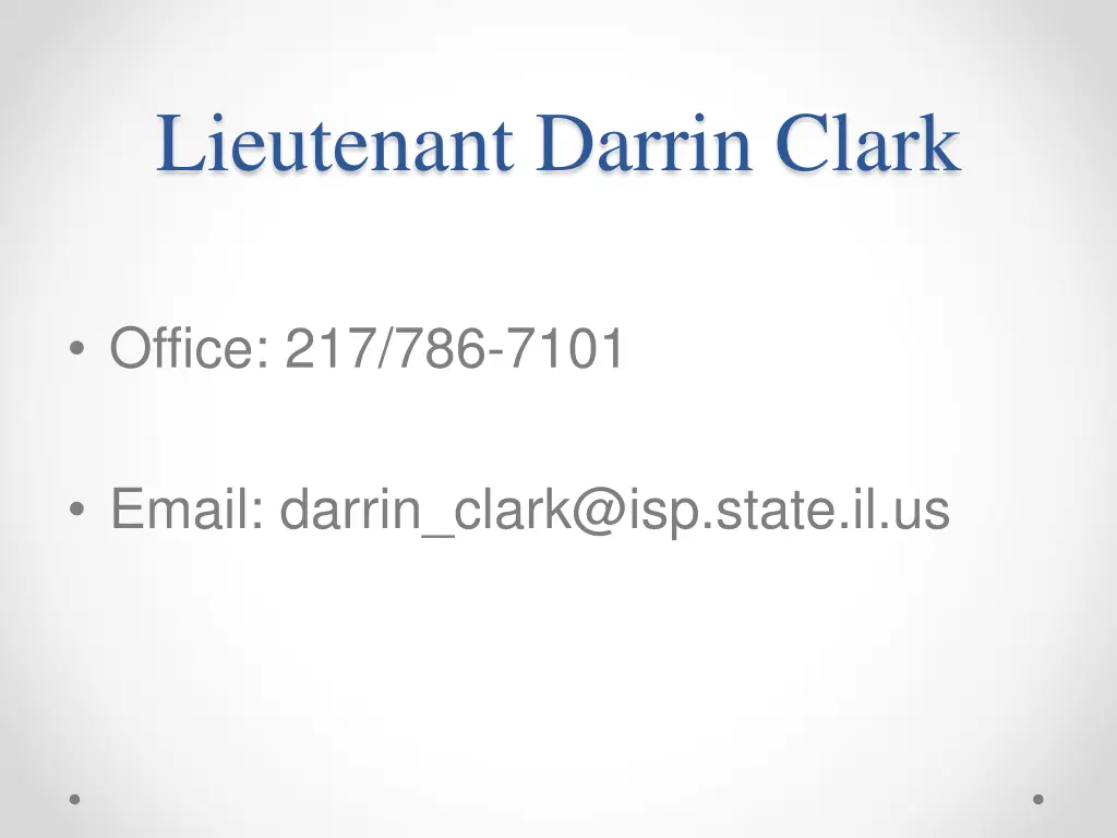 lieutenant darrin clark