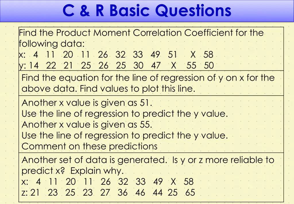 c r basic questions
