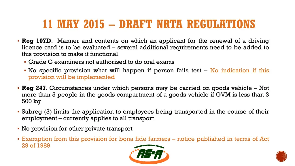 11 may 2015 draft nrta regulations