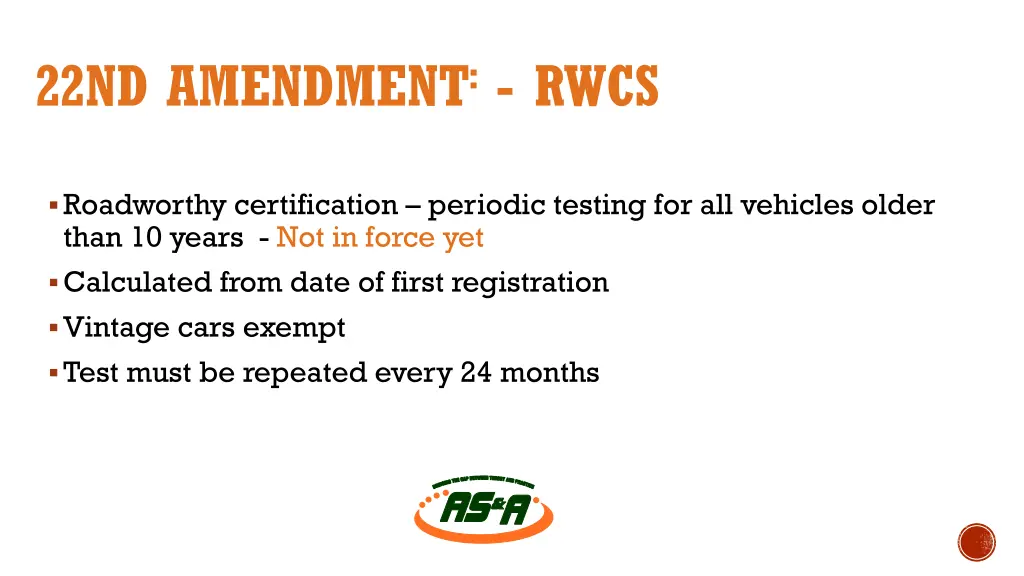 22nd amendment rwcs
