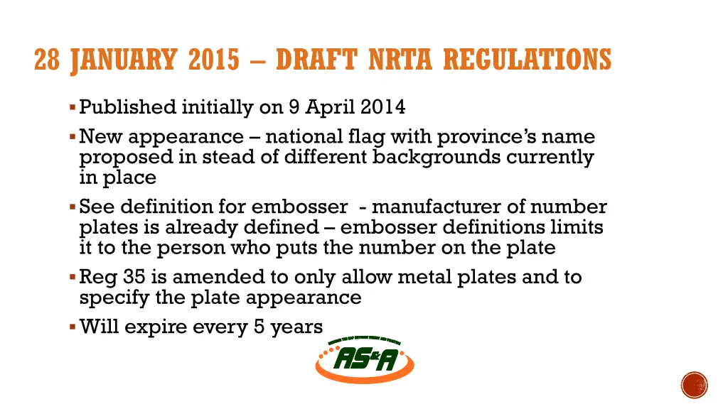 28 january 2015 draft nrta regulations