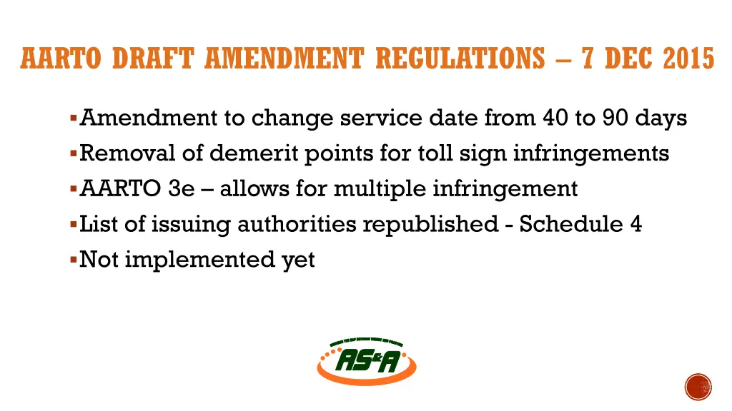 aarto draft amendment regulations 7 dec 2015