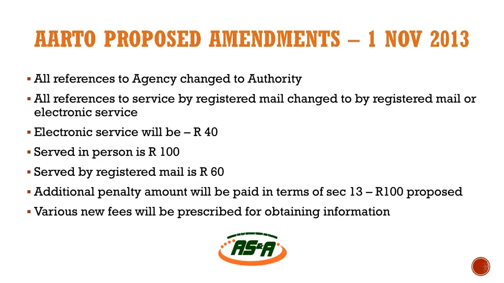 aarto proposed amendments 1 nov 2013 1