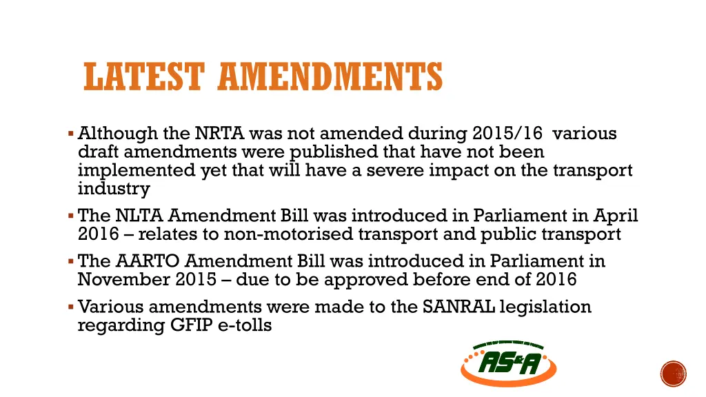 latest amendments